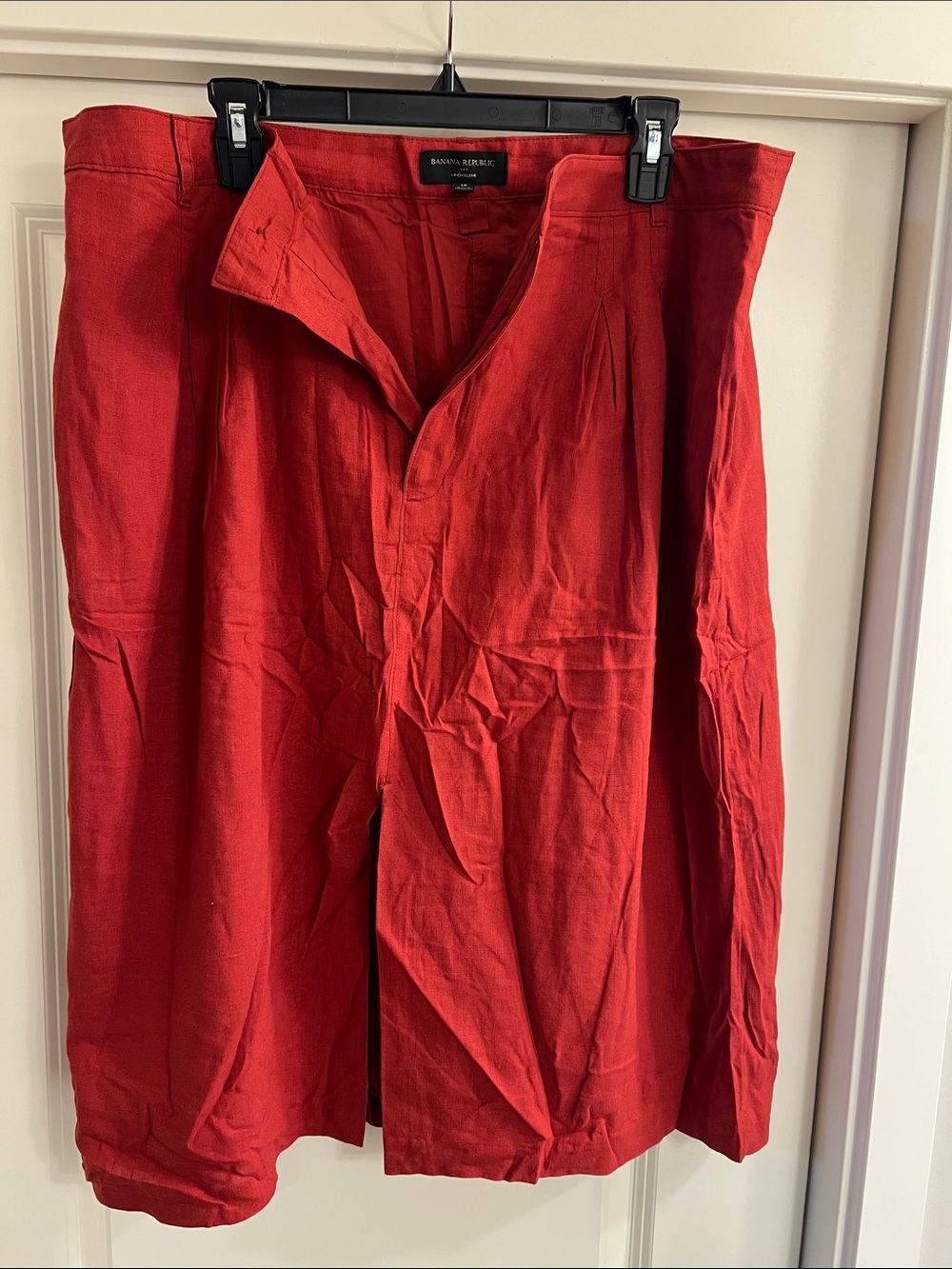 Banana Republic Vibrant Red A-Line Midi Skirt